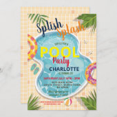 Invitations pour une fête au bord de la piscine po (Devant / Derrière)