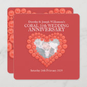 Invitations pour une fête d'anniversaire de mariag (Devant / Derrière)