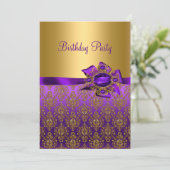Invitations pour une fête d'anniversaire Purple Da (Debout devant)