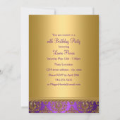 Invitations pour une fête d'anniversaire Purple Da (Dos)