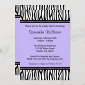 Invitations pourpres à la mode de baby shower de (Devant / Derrière)