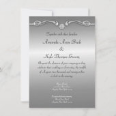 Invitations pourpres de mariage de paon 4,5" x (Dos)