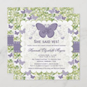 Invitations pourpres d'invitations de Fête de la (Devant / Derrière)