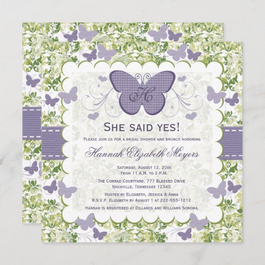 Invitations pourpres d'invitations de Fête de la (Devant / Derrière)