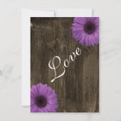 Invitations pourpres en bois de mariage de (Dos)