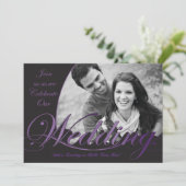 Invitations pourpres et noires de mariage (Debout devant)