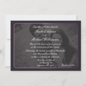 Invitations pourpres et noires de mariage (Dos)