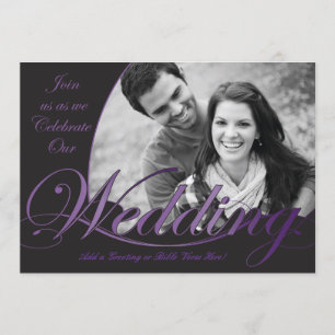 Invitations pourpres et noires de mariage