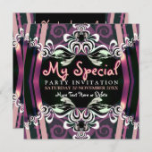 Invitations pourpres exotiques de partie de (Devant / Derrière)
