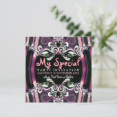 Invitations pourpres exotiques de partie de (Debout devant)