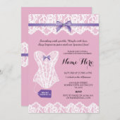 Invitations pourpres nuptiales de corset de douche (Devant / Derrière)