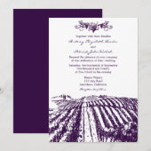 Invitations pourpres toscanes de mariage de (Devant / Derrière)