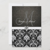 Invitations Premium Metallic Silver Mariage damass (Devant)