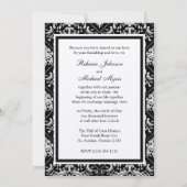 Invitations Premium Metallic Silver Mariage damass (Dos)