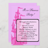 Invitations "Princess Party" roses (Devant / Derrière)