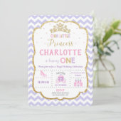 Invitations princesse 1er anniversaire Purple and  (Debout devant)