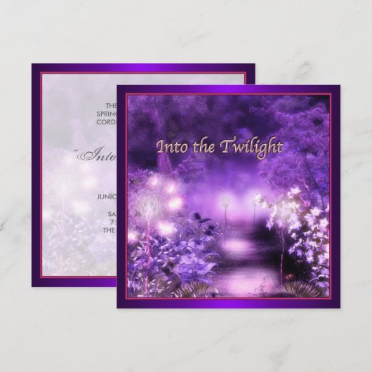 Invitations Prom Purple Moonlight (Devant / Derrière)