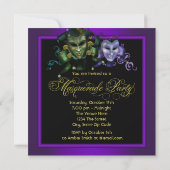 Invitations Purple Gold Masquerade Party (Dos)