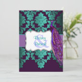 Invitations Purple Peacock et Mariage damassé Turq (Debout devant)