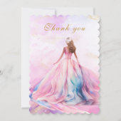 Invitations Quinceanera rose et or (Dos)