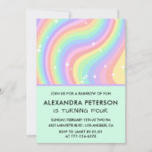 Invitations Rainbow 4ème anniversaire Pastel (Devant)