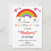 Invitations Rainbow Party pour les filles (Devant)