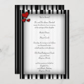 Invitations rayées de coeur (Devant / Derrière)