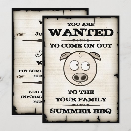 Invitations Recherchées de BBQ d'été (Devant / Derrière)