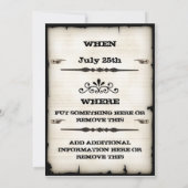 Invitations Recherchées de fête d'anniversaire (Dos)