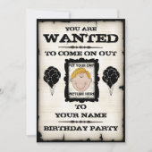 Invitations Recherchées de fête d'anniversaire (Devant)