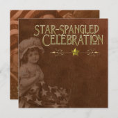 Invitations Red 4 juillet vintages (Devant / Derrière)