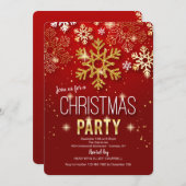 Invitations Red and Gold de Noël (Devant / Derrière)