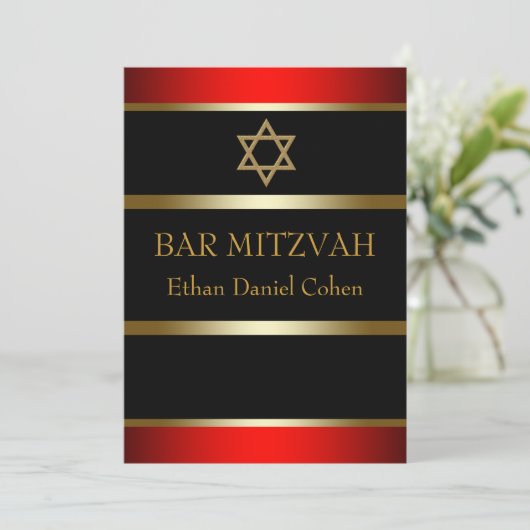 Invitations Red Bar Mitzvah (Debout devant)