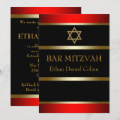 Invitations Red Bar Mitzvah (Devant / Derrière)