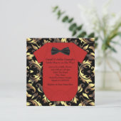 Invitations Red Black et Gold Baby Shower (Debout devant)