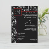 Invitations Red Black Mariage damassé (Debout devant)