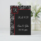 Invitations Red Black Mariage damassé (Debout devant)