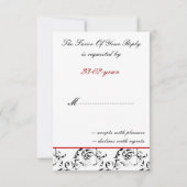 Invitations Red Black Mariage damassé (Dos)