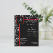 Invitations Red Black Mariage damassé (Debout devant)