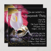 Invitations Red Black Masquerade Party (Devant / Derrière)