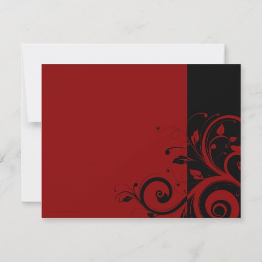 Invitations Red+Black Reverse Swirl Fête (Dos)