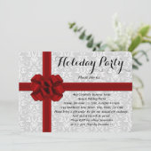 Invitations Red Gift Bow Holiday Party (Debout devant)