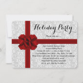 Invitations Red Gift Bow Holiday Party (Devant)