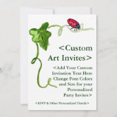 Invitations Red Ladybug Art Custom Party (Dos)