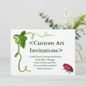 Invitations Red Ladybug Art Custom Party (Debout devant)