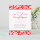 Invitations Red Paisley Bridal Shower (Debout devant)