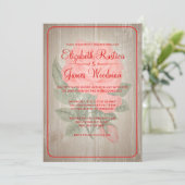 Invitations Red Rustic Floral Wedding (Debout devant)
