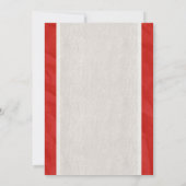 Invitations Red Vintage Bow & Linen Douche nuptial (Dos)