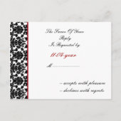 Invitations Red White Black Mariage damassé (Dos)