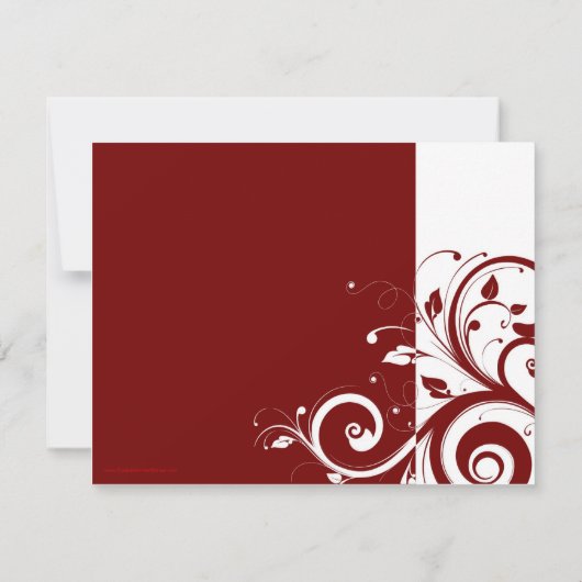 Invitations Red+White Reverse Swirl Fête (Dos)